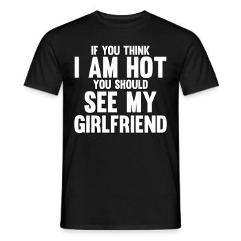 Si vous pensez que je suis mignon, vous devriez voir ma petite amie - T-shirt homme - noir - Devant - AI Model Male 178 light (178cm)