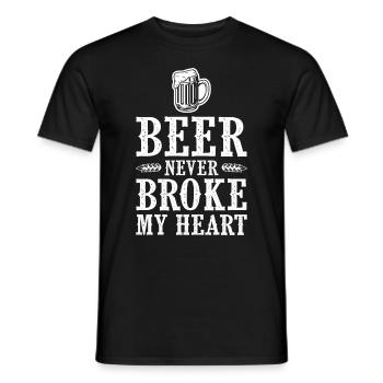 Beer Never Broke My Heart Festival Beer - Men's T-Shirt - black - Front - AI Model Male 178 light (178cm)