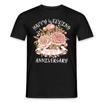 Hochzeitstag Alles Gute Glückwunsch mit Hortensien - Männer T-Shirt - Schwarz - Vorne - AI Model Male 178 light (178cm)