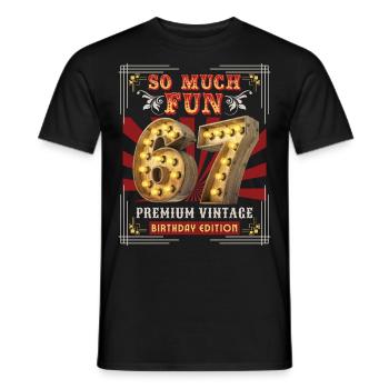67th birthday 67 years Vintage-Retro Fun-Birthday - Men's T-Shirt - black - Front - AI Model Male 178 light (178cm)