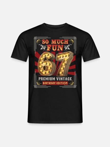 67th birthday 67 years Vintage-Retro Fun-Birthday - Men's T-Shirt - black
