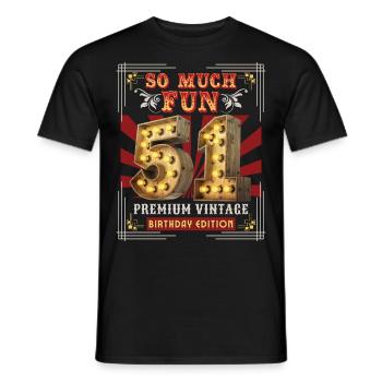 51ème anniversaire 51 ans Vintage-Rétro Fun-Anniversaire - T-shirt homme - noir - Devant - AI Model Male 178 light (178cm)