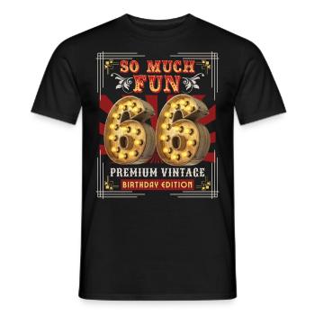 66th birthday 66 years Vintage-Retro Fun-Birthday - Men's T-Shirt - black - Front - AI Model Male 178 light (178cm)