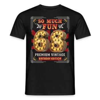 68. Geburtstag 68 Jahre Vintage-Retro Fun-Birthday - Männer T-Shirt - Schwarz - Vorne - AI Model Male 178 light (178cm)