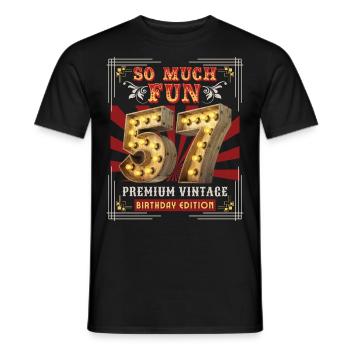 57ème anniversaire 57 ans Vintage-Rétro Fun-Anniversaire - T-shirt homme - noir - Devant - AI Model Male 178 light (178cm)