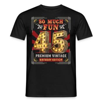 45th birthday 45 years Vintage-Retro Fun-Birthday - Men's T-Shirt - black - Front - AI Model Male 178 light (178cm)