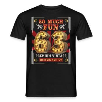 63ème anniversaire 63 ans Vintage-Rétro Fun-Anniversaire - T-shirt homme - noir - Devant - AI Model Male 178 light (178cm)
