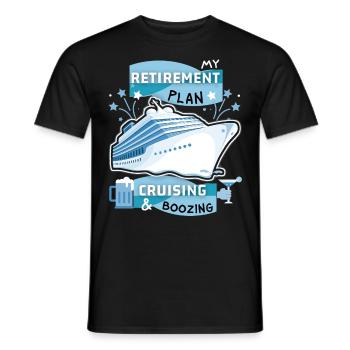 Kreuzfahrt, lustiger Spruch Rentner-Pläne, Rentner - Männer T-Shirt - Schwarz - Vorne - AI Model Male 178 light (178cm)