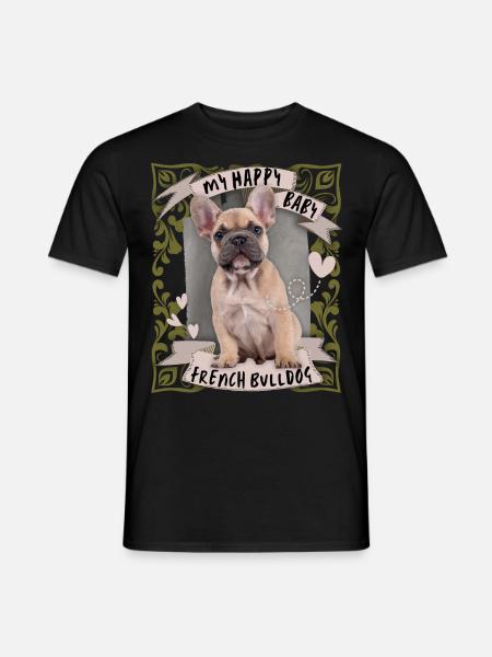 French-Bulldog, Hund, Französische Bulldogge - Mænd T-shirt - sort