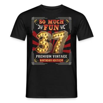 37th birthday 37 years Vintage-Retro Fun-Birthday - Men's T-Shirt - black - Front - AI Model Male 178 light (178cm)