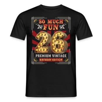 26ème anniversaire 26 ans Vintage-Retro Fun-Birthday - T-shirt homme - noir - Devant - AI Model Male 178 light (178cm)