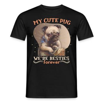 Chien carlin, Chien carlin, Illustration de chien, Dicton - T-shirt homme - noir - Devant - AI Model Male 178 light (178cm)