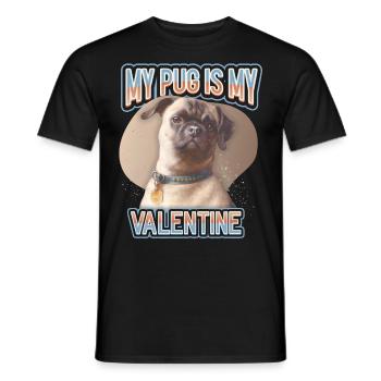 Chien carlin, Chien carlin, Illustration de chien, Dicton - T-shirt homme - noir - Devant - AI Model Male 178 light (178cm)