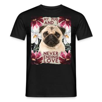 Pug dog, Pug-Dog funny saying - Men's T-Shirt - black - Front - AI Model Male 178 light (178cm)
