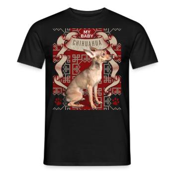 Chihuahua, funny saying - Men's T-Shirt - black - Front - AI Model Male 178 light (178cm)
