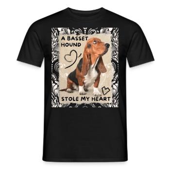 Basset-Hound, Basset funny saying - Men's T-Shirt - black - Front - AI Model Male 178 light (178cm)