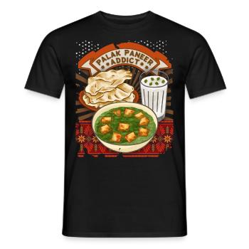 Palak Paneer, Indisches Essen, Indische Küche - Männer T-Shirt - Schwarz - Vorne - AI Model Male 178 light (178cm)