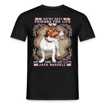 Jack Russell Terrier, Chien, Terrier mignon, Disant - T-shirt homme - noir - Devant - AI Model Male 178 light (178cm)