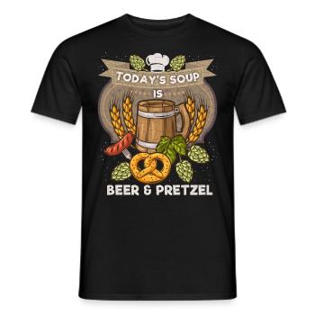 Bier und Brezel, lustiger Spruch - Männer T-Shirt - Schwarz - Vorne - AI Model Male 178 light (178cm)