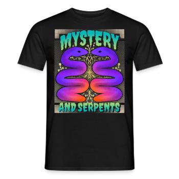 Snake, mysterious snakes, saying - Men's T-Shirt - black - Front - AI Model Male 178 light (178cm)