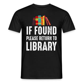 If Found Please Return to Library - Men's T-Shirt - black - Front - AI Model Male 178 light (178cm)