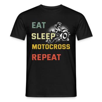 Motocross Tshirt Für Herren Damen Enduro Supermoto - Männer T-Shirt - Schwarz - Vorne - AI Model Male 178 light (178cm)