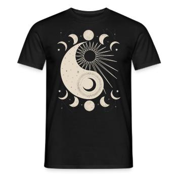 Yin und Yang kosmisch Yin-Yang-Mond-Sonne - Männer T-Shirt - Schwarz - Vorne - AI Model Male 178 light (178cm)