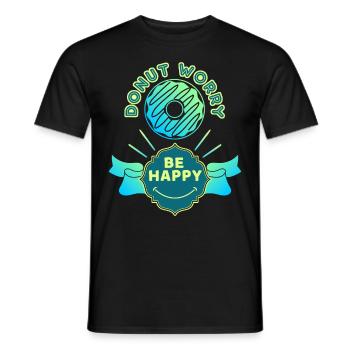 Donut-worry, funny saying, pun - Men's T-Shirt - black - Front - AI Model Male 178 light (178cm)