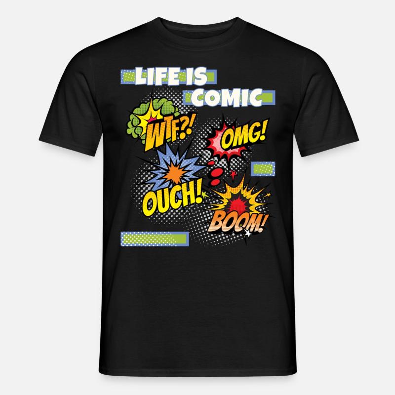 Comic, comic strips, funny saying comic style - Men’s T-shirt - black