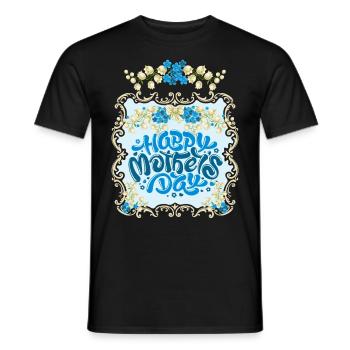Mothers Day, Mother's Day, Vintage Lily of the Valley - Men's T-Shirt - black - Front - AI Model Male 178 light (178cm)