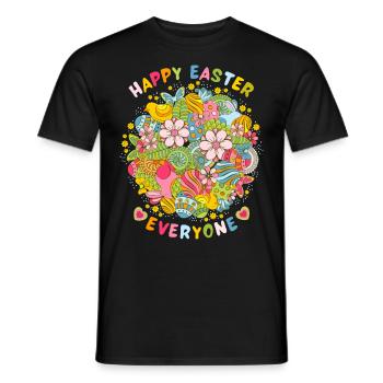 Happy Easter everyone, Frohe Ostern Vintage-Retro - Männer T-Shirt - Schwarz - Vorne - AI Model Male 178 light (178cm)