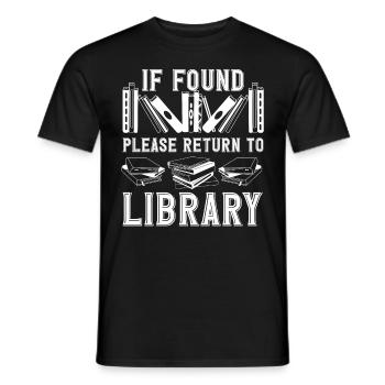 If Found Please Return to Library - Men's T-Shirt - black - Front - AI Model Male 178 light (178cm)