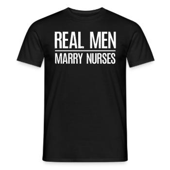 De vrais hommes épousent des infirmières infirmières Mari - T-shirt homme - noir - Devant - AI Model Male 178 light (178cm)