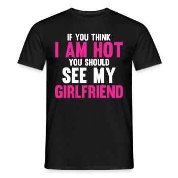 Si vous pensez que je suis mignon, vous devriez voir ma petite amie - T-shirt homme - noir - Devant - AI Model Male 178 light (178cm)