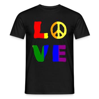 Aimer la paix - T-shirt homme - noir - Devant - AI Model Male 178 light (178cm)
