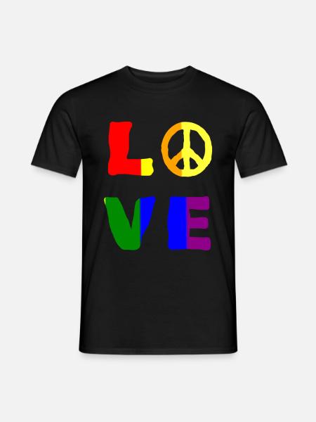 Love Frieden - Männer T-Shirt - Schwarz