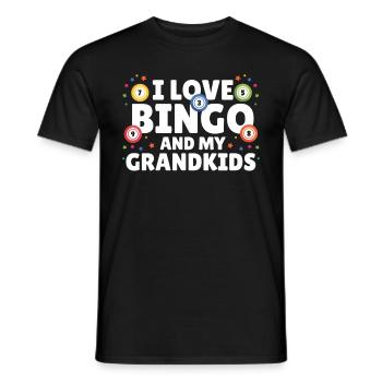 I Love Bingo And My Grandkids Lustiges Bingo - Männer T-Shirt - Schwarz - Vorne - AI Model Male 178 light (178cm)