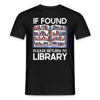 If Found Please Return to Library - Men's T-Shirt - black - Front - AI Model Male 178 light (178cm)