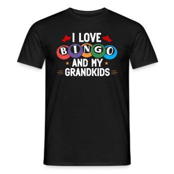 I Love Bingo And My Grandkids Lustiges Bingo - Männer T-Shirt - Schwarz - Vorne - AI Model Male 178 light (178cm)