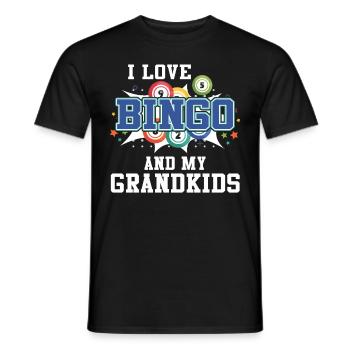 I Love Bingo And My Grandkids Lustiges Bingo - Männer T-Shirt - Schwarz - Vorne - AI Model Male 178 light (178cm)