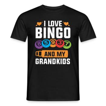 I Love Bingo And My Grandkids Lustiges Bingo - Männer T-Shirt - Schwarz - Vorne - AI Model Male 178 light (178cm)