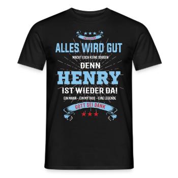 tout ira bien parce que Henry Is There T-Shirt - T-shirt homme - noir - Devant - AI Model Male 178 light (178cm)