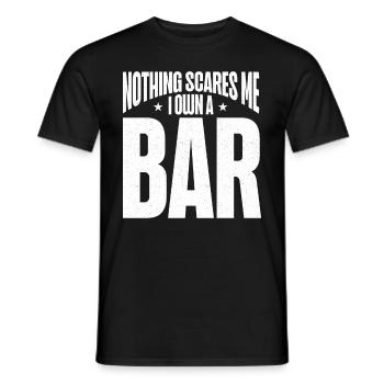 Nothing Scares Me I Own A Bar Funny Bar Owner - Men's T-Shirt - black - Front - AI Model Male 178 light (178cm)