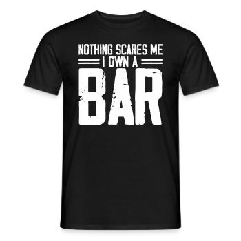Nothing Scares Me I Own A Bar Funny Bar Owner - Men's T-Shirt - black - Front - AI Model Male 178 light (178cm)