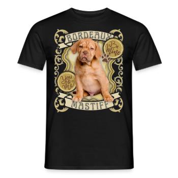 Bordeaux Mastiff, Dog, Bordeaux Great Dane, Poster - Men's T-Shirt - black - Front - AI Model Male 178 light (178cm)