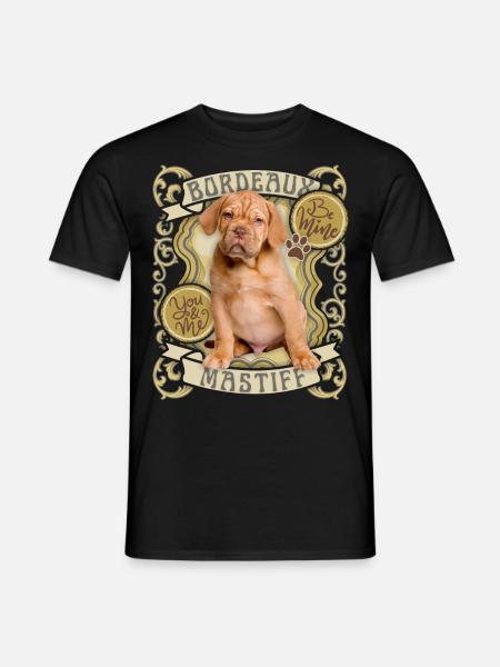 Bordeaux Mastiff, Hund, Bordeaux Dogge, Poster - Männer T-Shirt - Schwarz