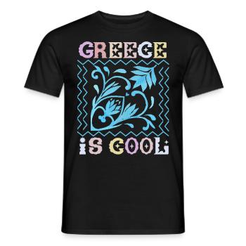 Greece, saying, Greece-Is-Cool, ornament - Men's T-Shirt - black - Front - AI Model Male 178 light (178cm)