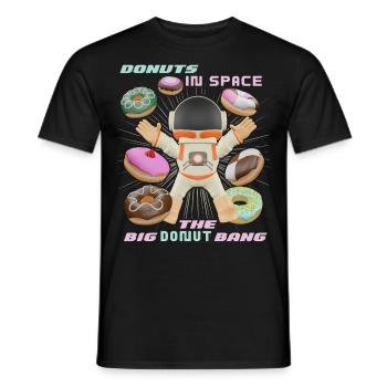 Donut space, donuts in space, funny astronaut - Men's T-Shirt - black - Front - AI Model Male 178 light (178cm)