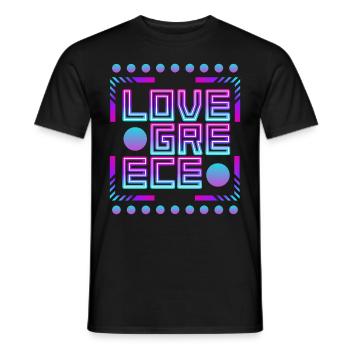 Greece, Typography, Saying, Love-Greece - Men's T-Shirt - black - Front - AI Model Male 178 light (178cm)