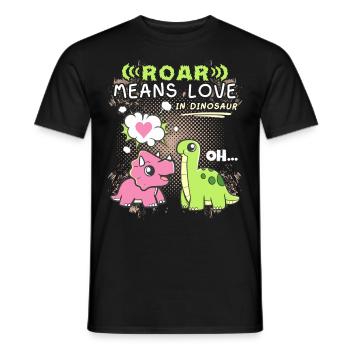 Dinosaurier Pärchen, lustiger Spruch Valentinstag - Männer T-Shirt - Schwarz - Vorne - AI Model Male 178 light (178cm)